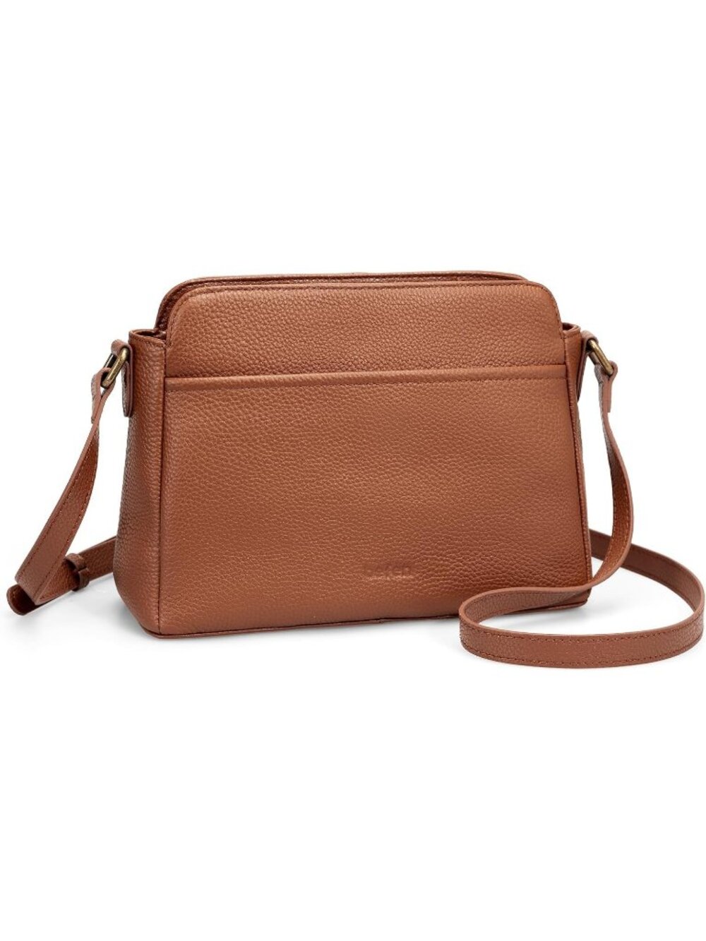 Women's Cognac Brown Genuine Leather Crossbody Purse Travel Anti-Theft RFID Bags